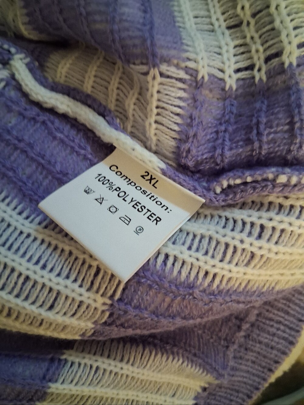 2XL Purple Checkered Open Cardigan Sweater - Picture 4 of 4